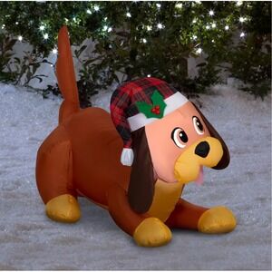 Holiday Living 3.5' Puppy Dog Airblown Inflatable Lighted LED Christmas‎ Decor